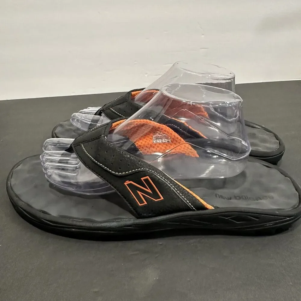 New Balance Minimus Vibram Sandals Mens Size 12 Black Orange Minimalist Thong NB